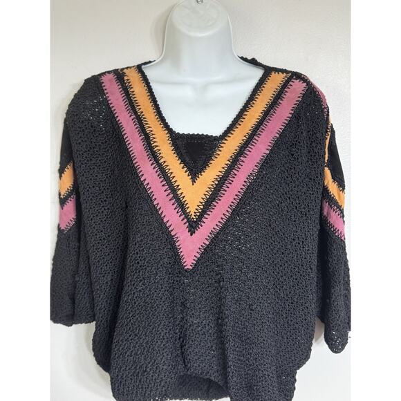 Vintage Norma Canada Sweater Women’s Size Small Style 1223 Leather Trim - Picture 2 of 12